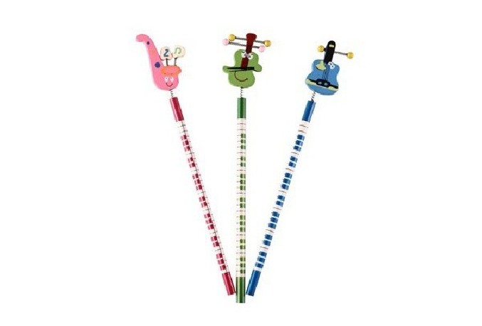 Articulo: Lapiz de madera con divertidos diseños de animales músicales