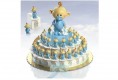 Tarta 23 cajitas bebé niño chupete celeste