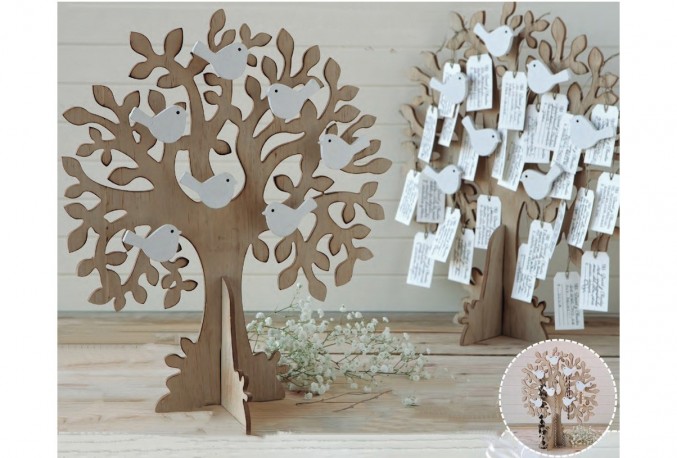 Arbol joyero de madera