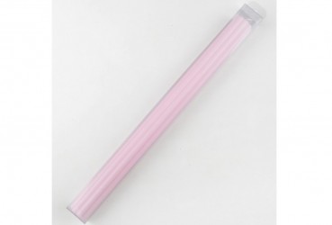 Cirio Bautismal acanalado rosa en caja de regalo